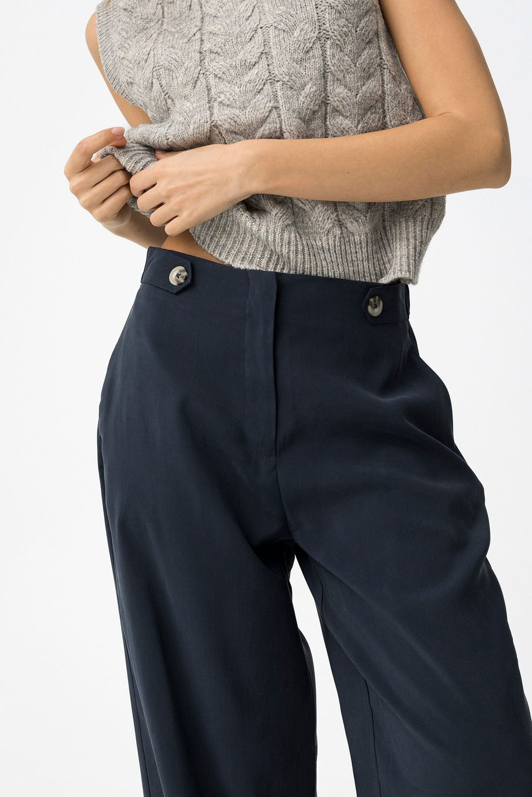 Camelia navy trousers wide leg