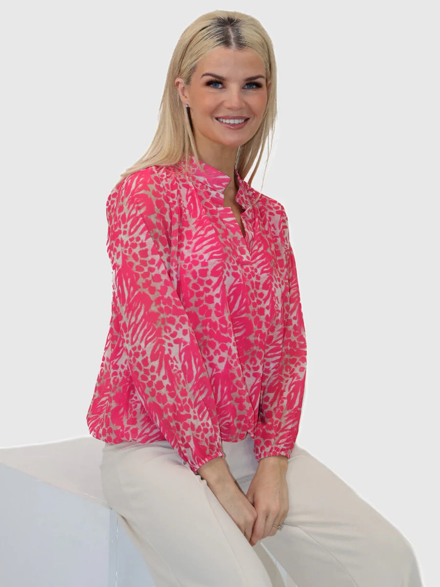 Pink animal print Bella band top