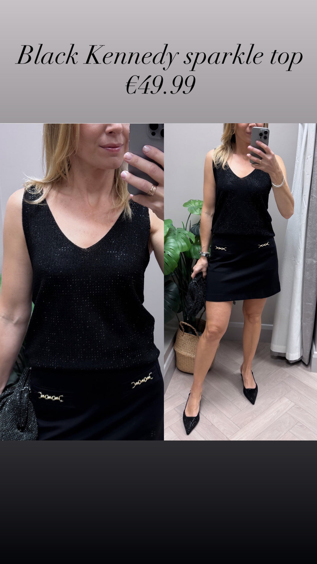 Black Kennedy sparkle top