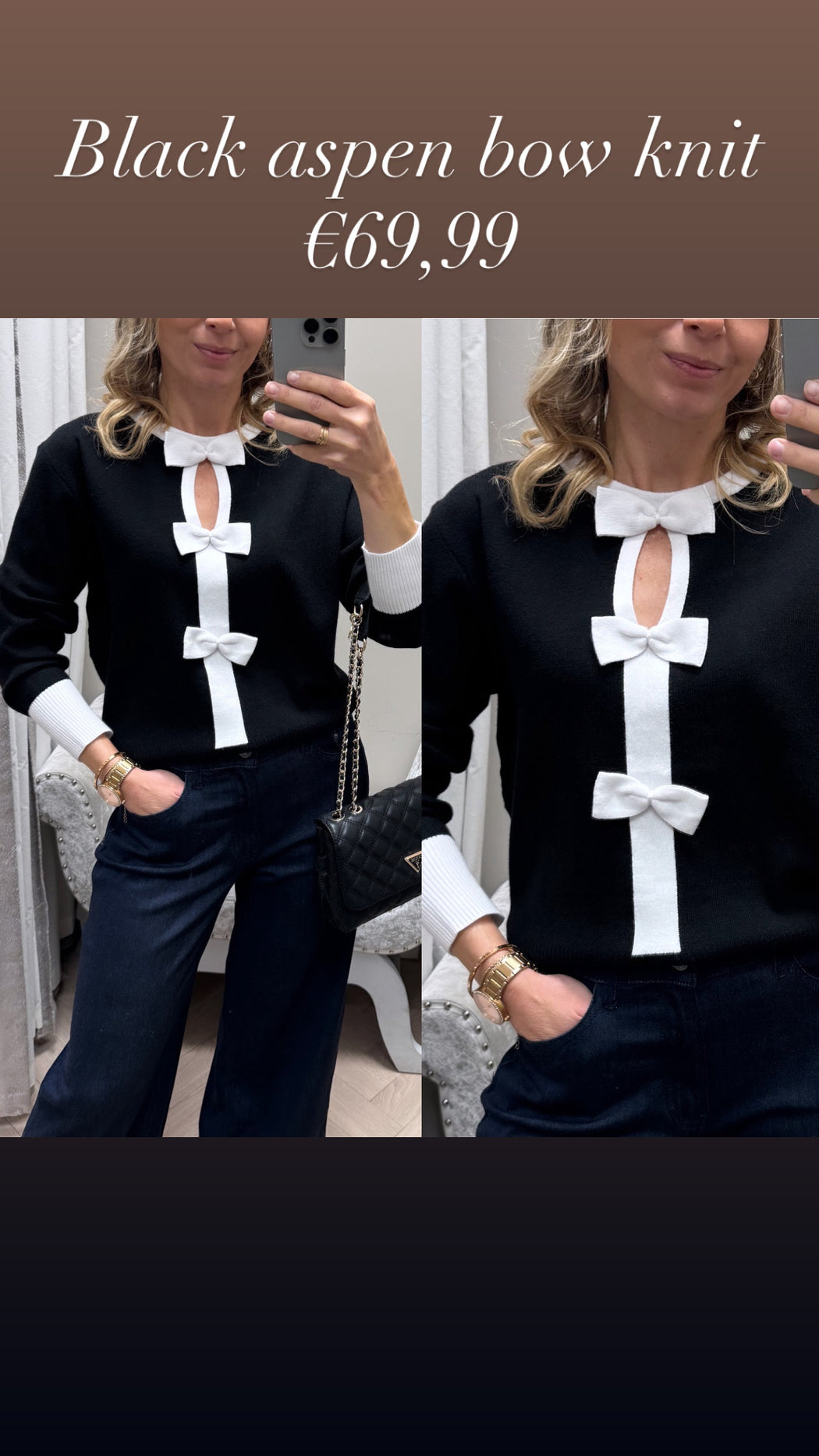 Black  aspen bow knit