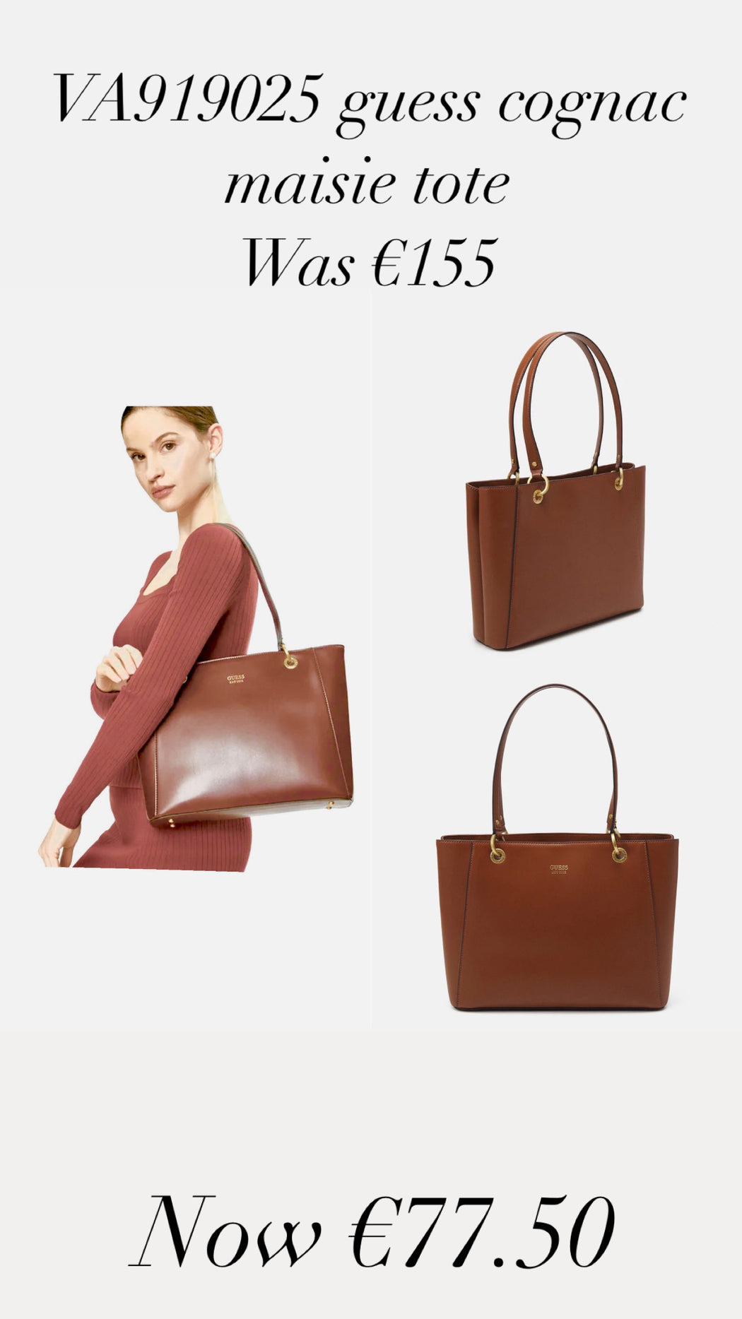 VA919025 guess cognac maisie tote