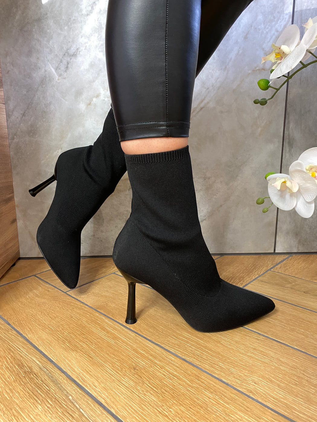 Black sock boots womens on sale