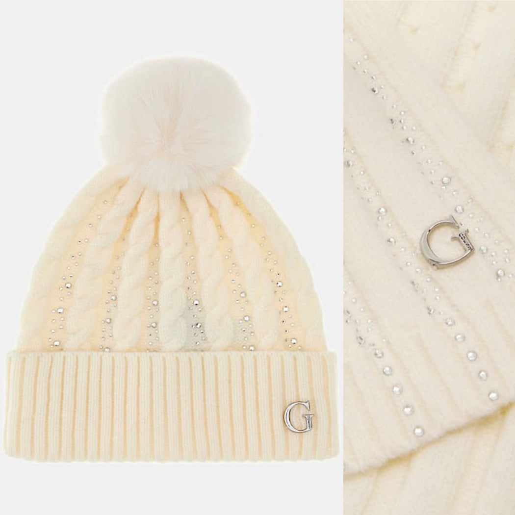 Guess ivory beanie AW5385POL01-WHI