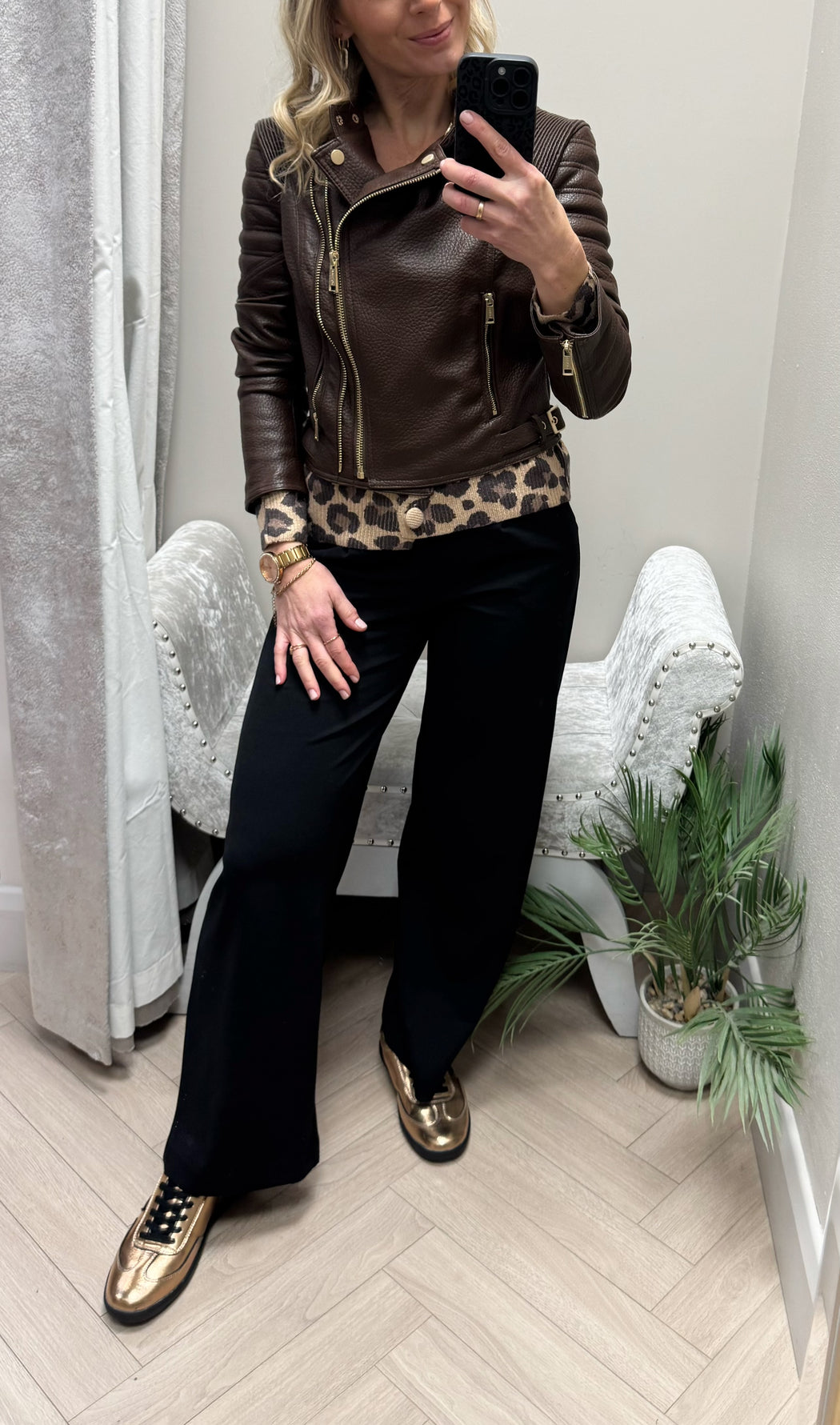 Guess jeannine chocolate brown pu jacket