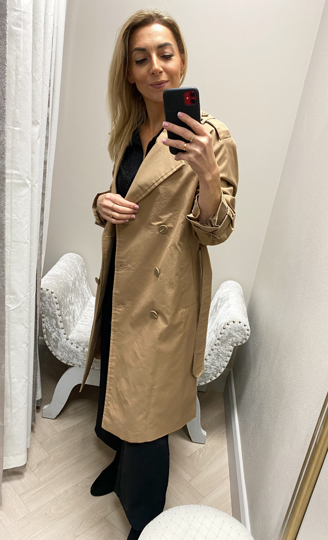 Mega trench camel jacket