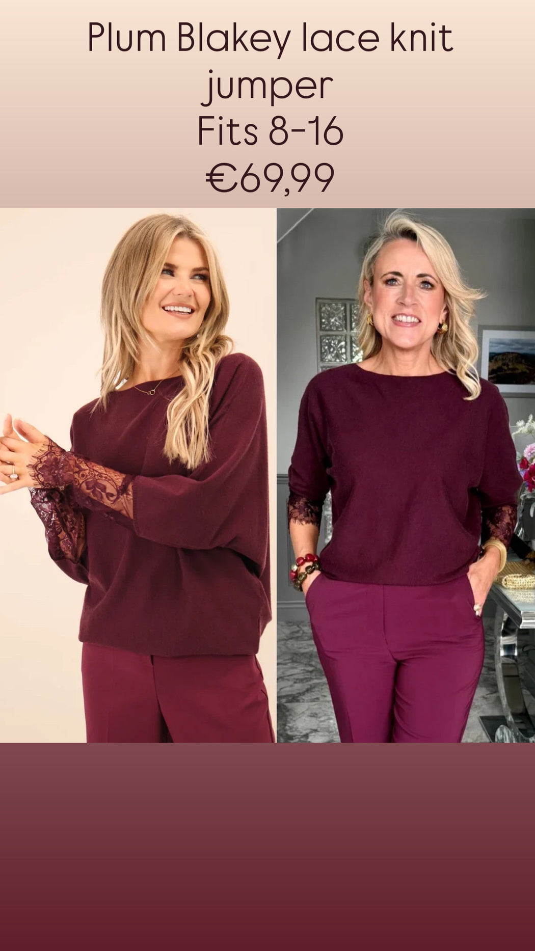 Plum Blakey lace knit jumper