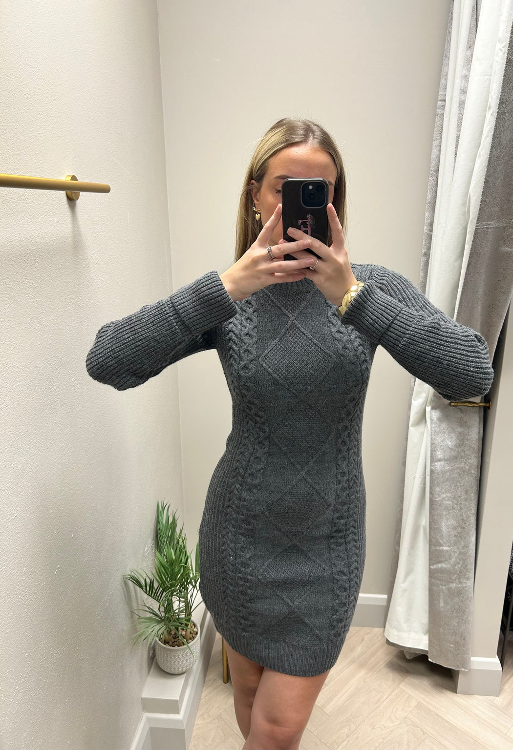 Grey Serena guess knit dress w4bk17z3hw0