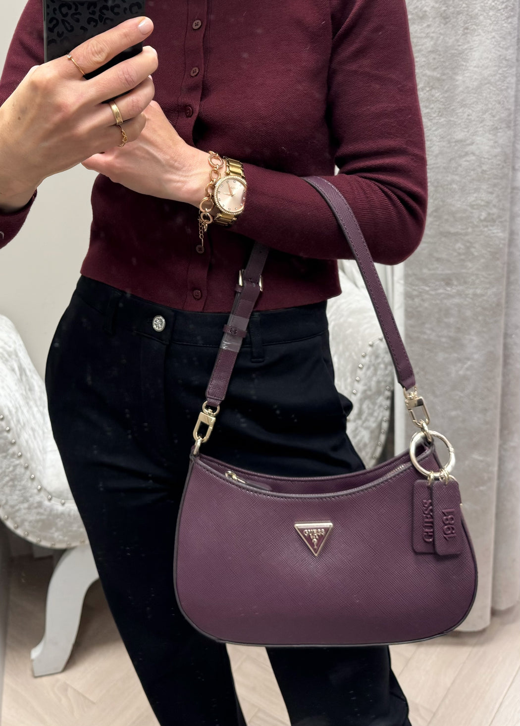 Guess Aubergine Noelle shoulder bag ZG787918