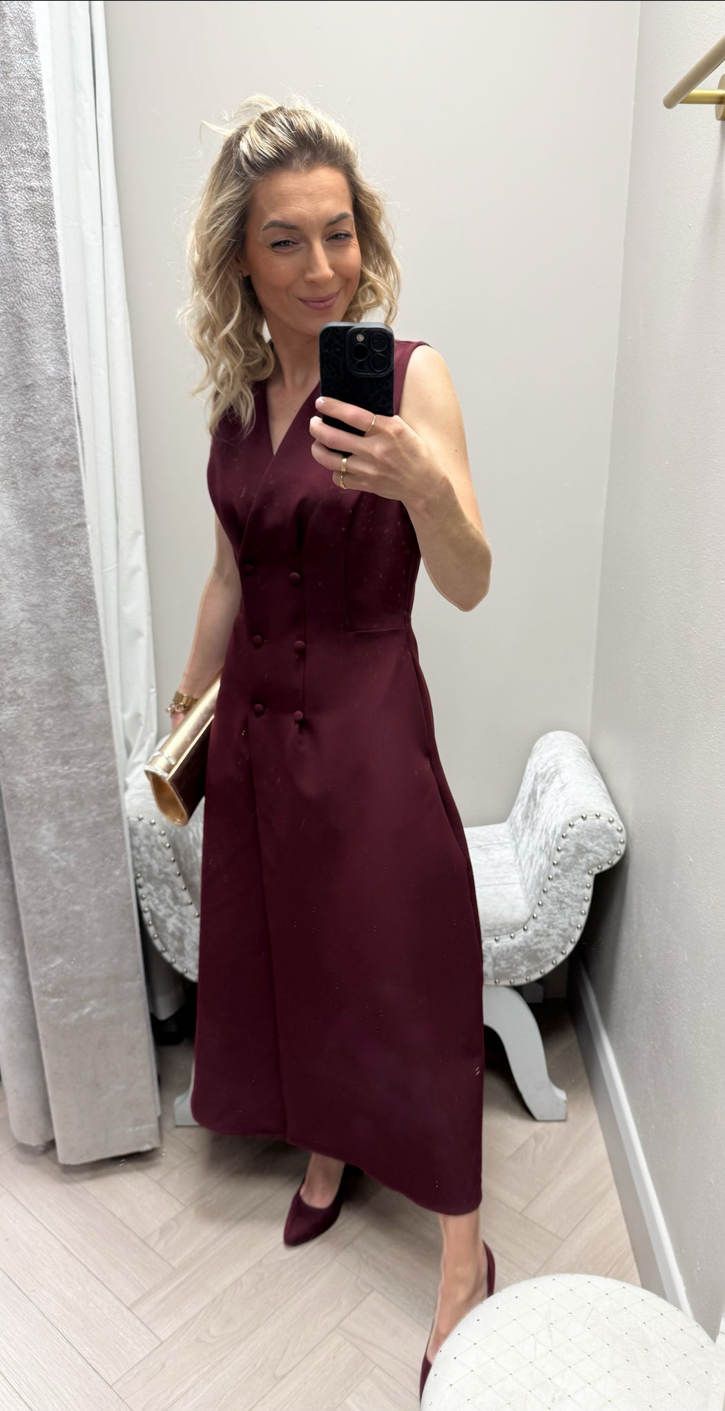 Hazel Tailored Sleevless Midi Dress