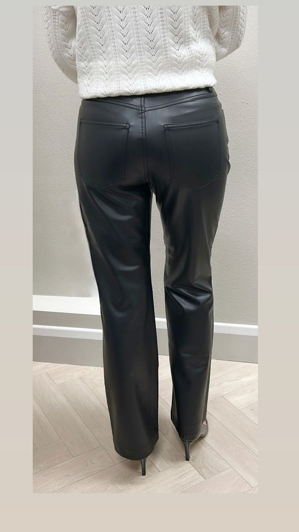 Guess faux leather straight leg trousers
