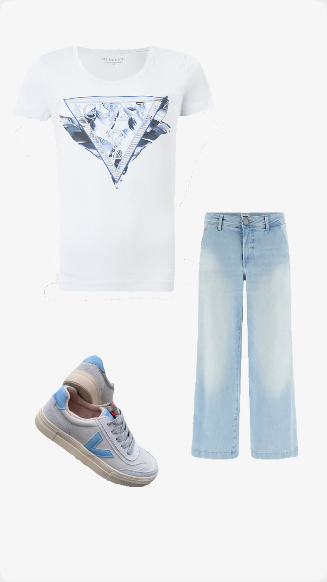 Guess T- Shirt blue triangle w6gl11k3026