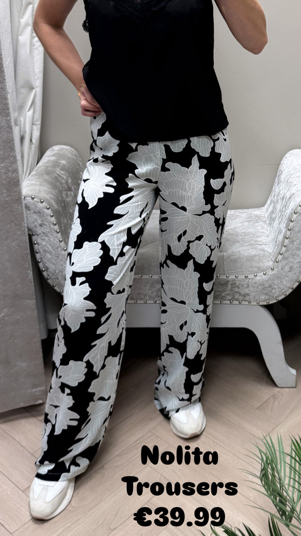 Nolita black  print trousers