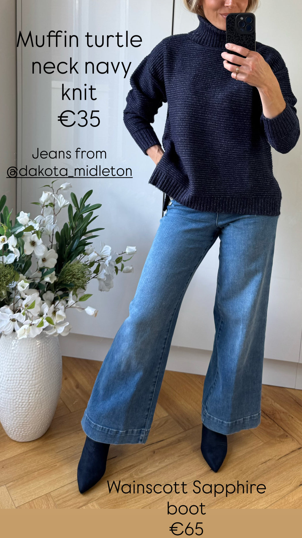 Muffin turtle neck navy knit