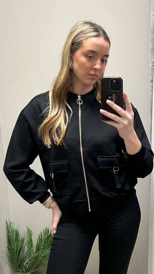 Kirian black bomber jacket