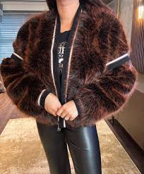 Guess Katia faux fur rib bomber