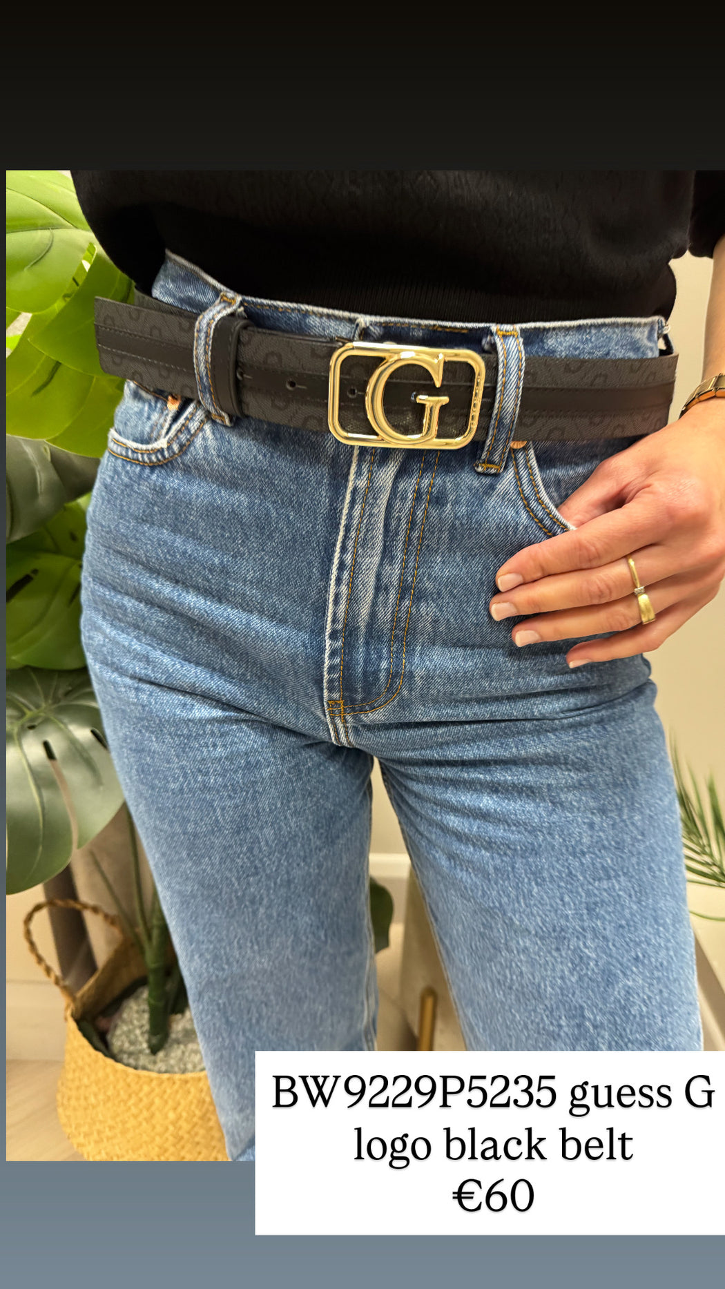 BW9229P5235 guess G logo black belt