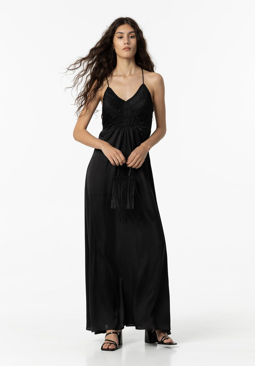 Smocky black maxi