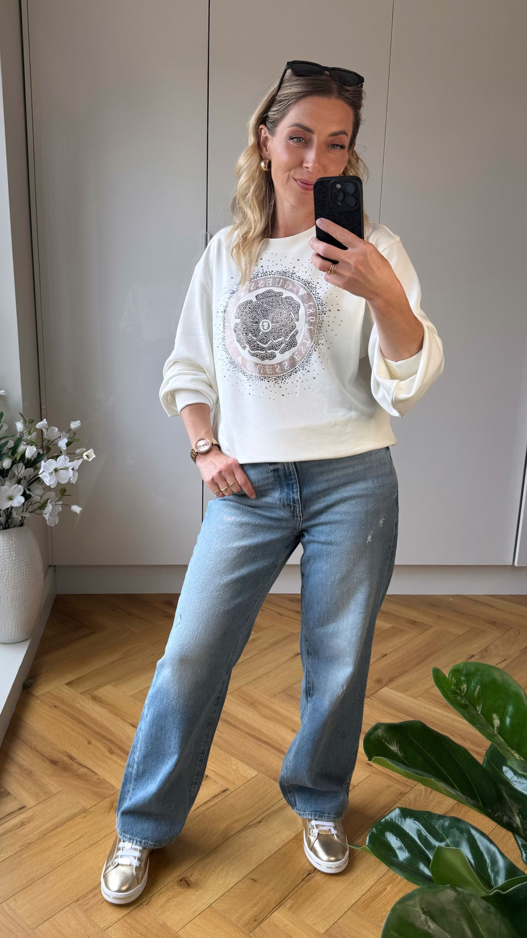 Guess peony logo sweater W5RQ05K7EX1