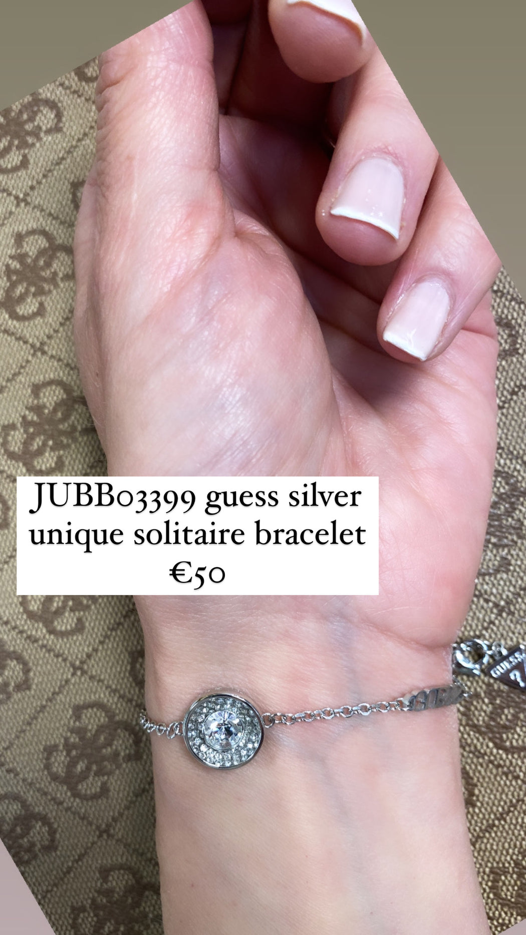 JUBB03399 guess silver unique solitaire bracelet