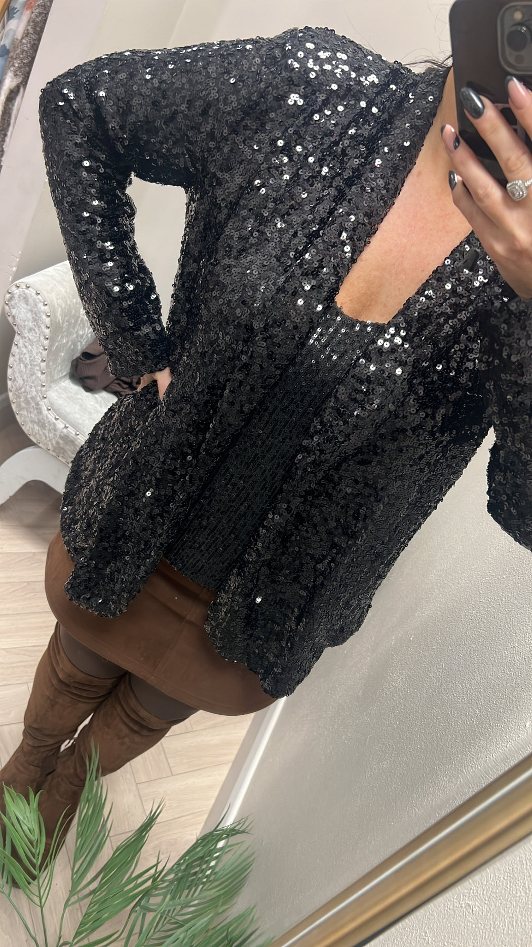 Black sequin blazer jacket