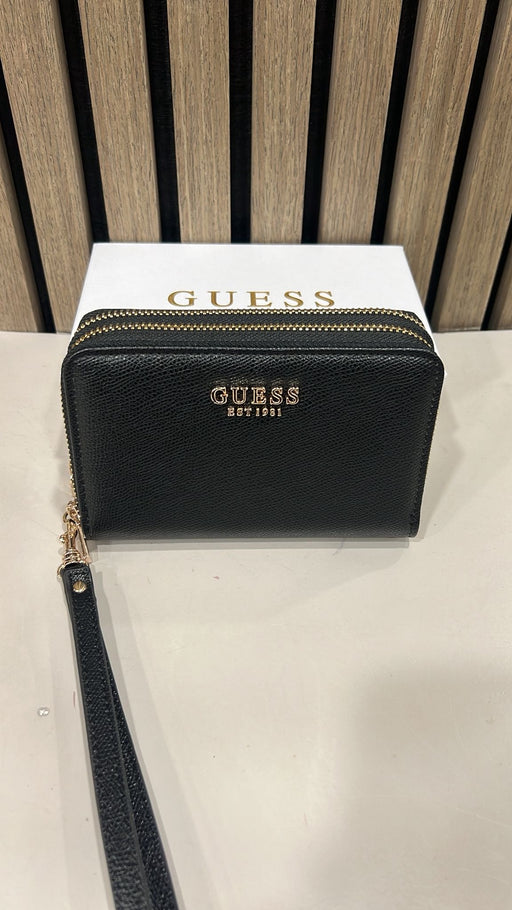 Bg7898164 black guess double zip amorette wallet