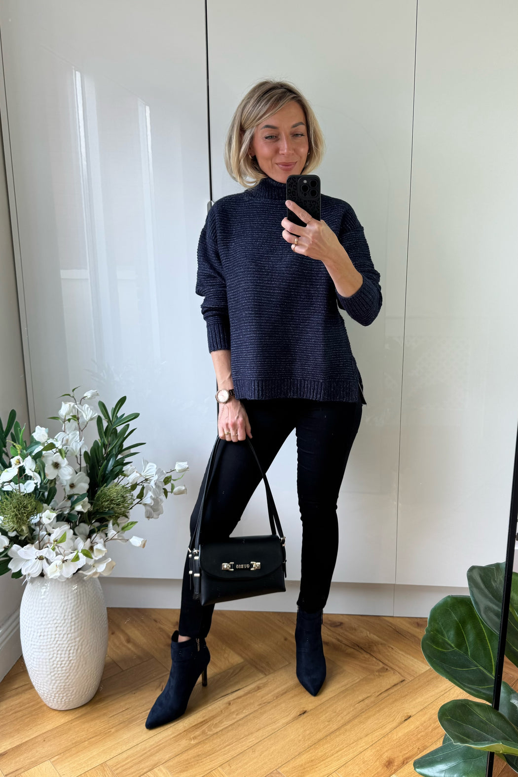 Muffin turtle neck navy knit