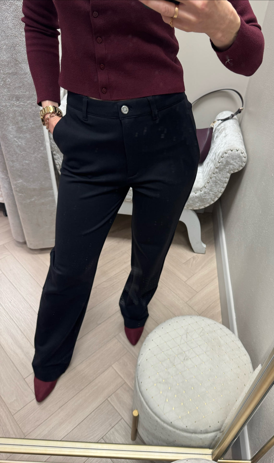 Black guess zoe pants W5RB30KCMU2