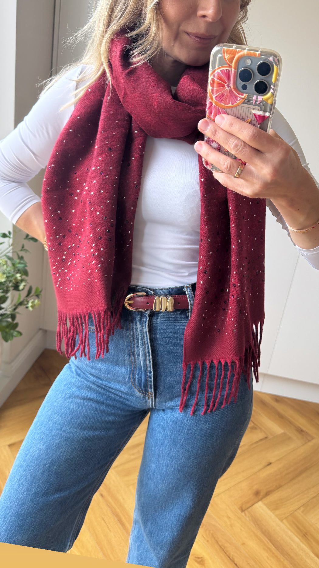 Guess burgundy scarf  AW5658POL03 - BUR