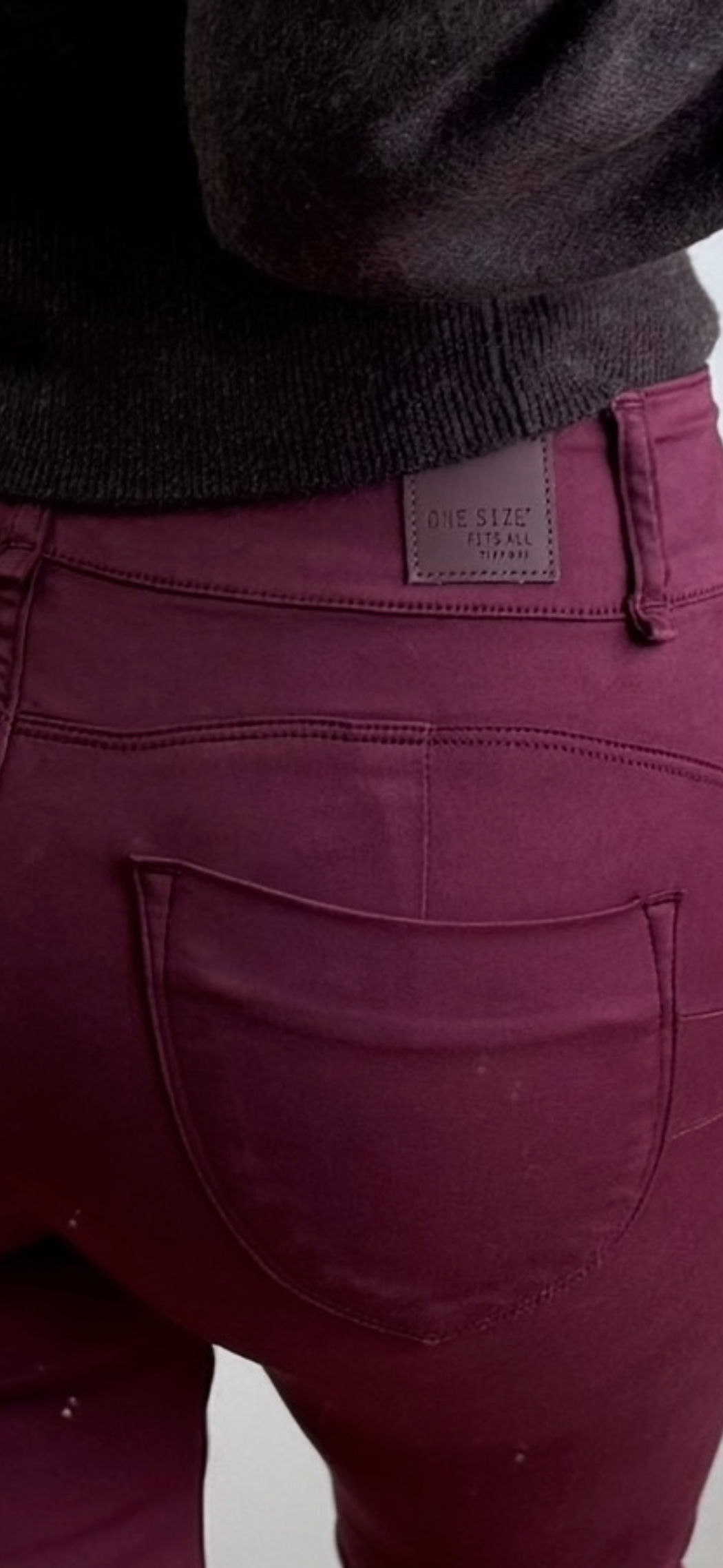 One size wine double up jeans