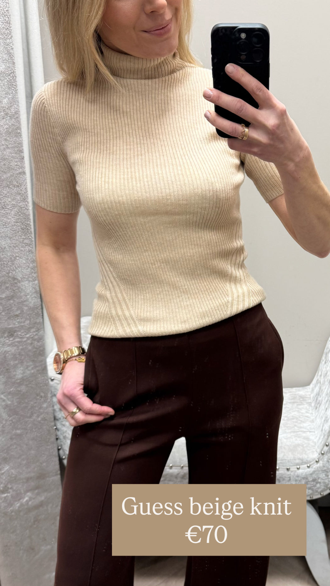 Guess beige knit w6rr30z30w2-h142