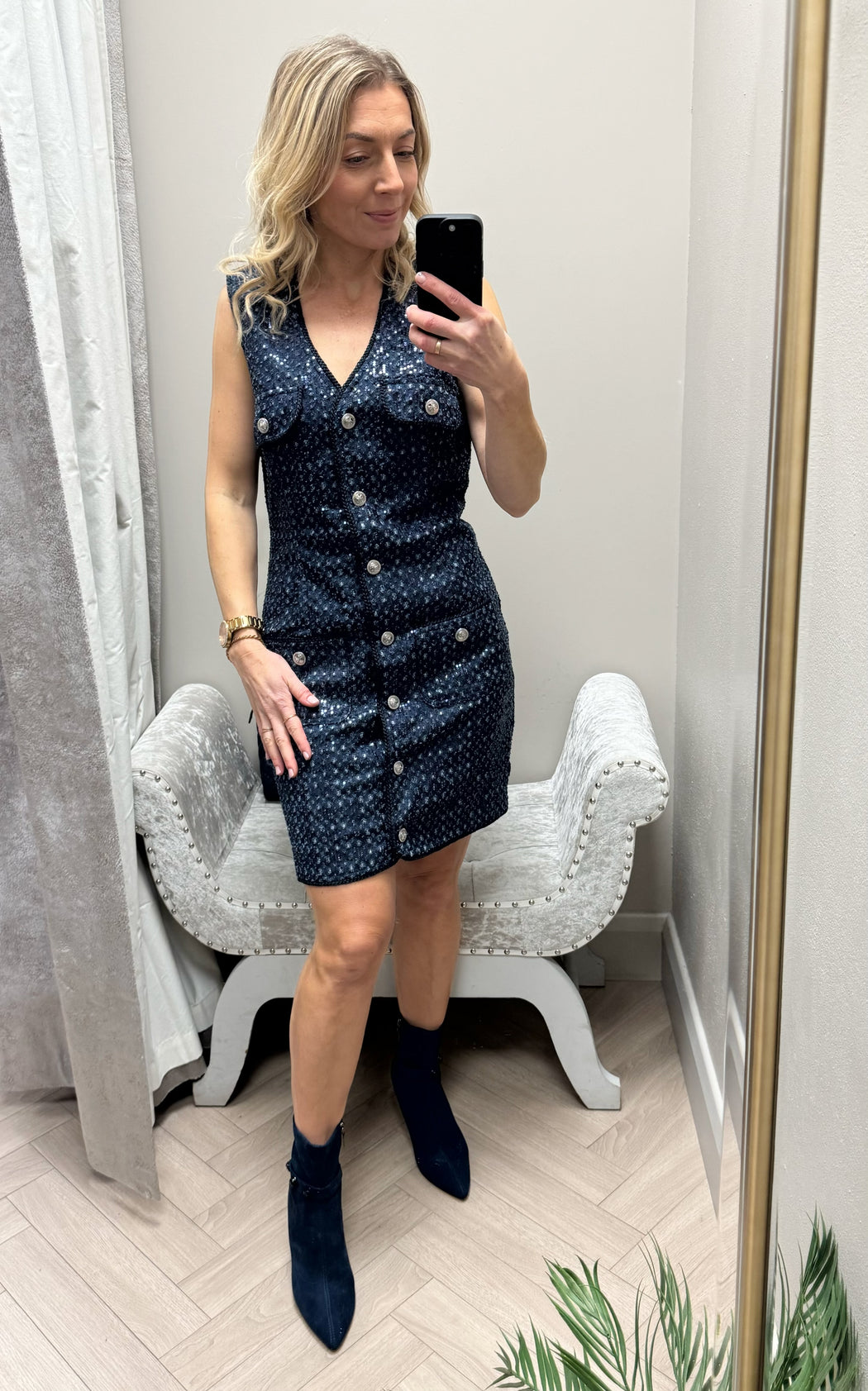 Guess denim sequinned  dress w5bk41d0771