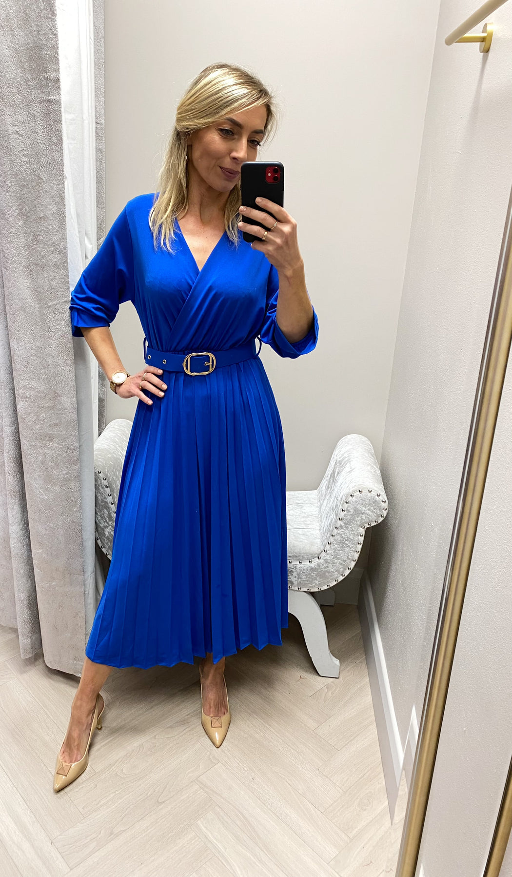 POSITANO BlUE CRISTAL MIDI DRESS