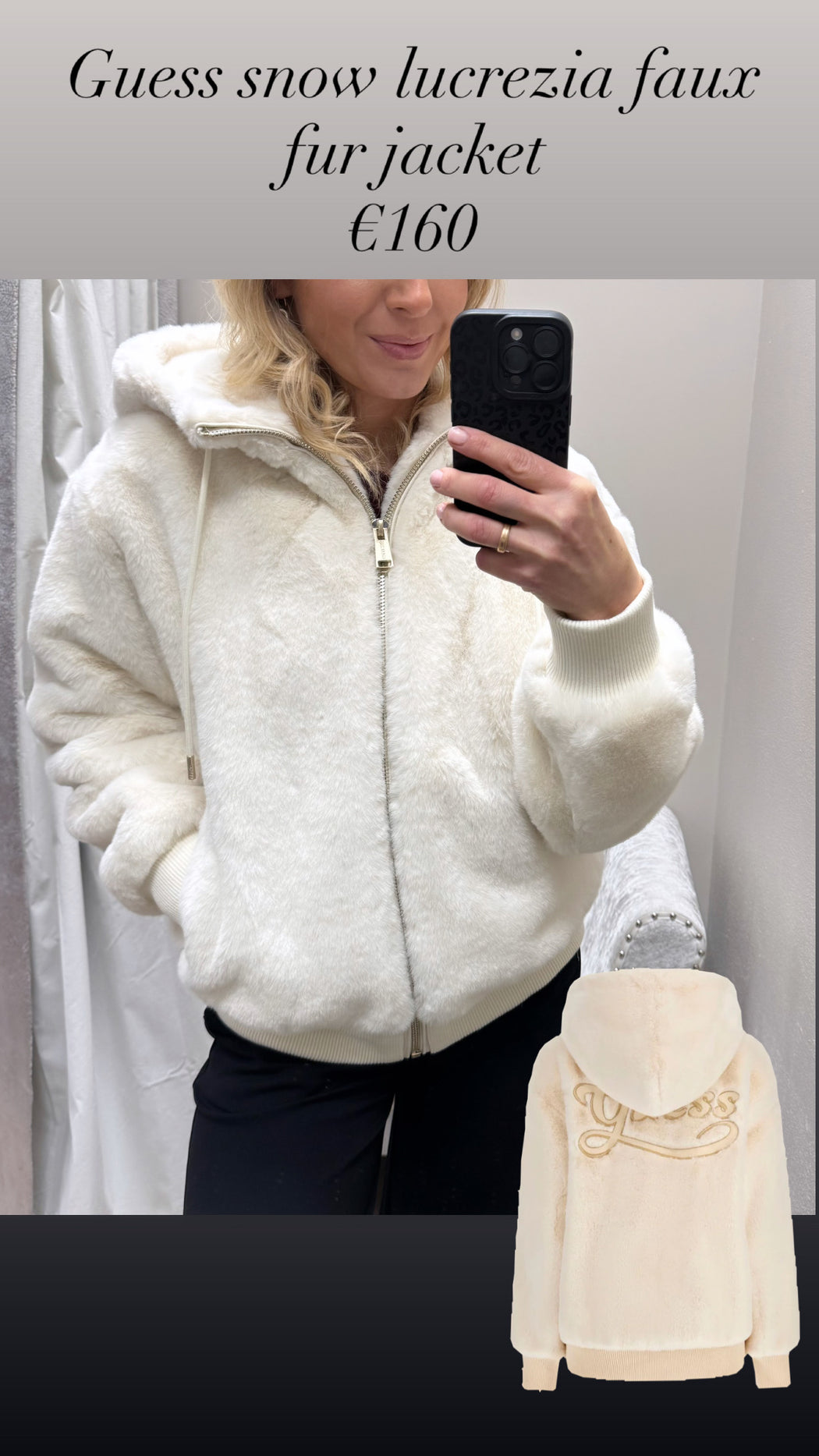 Guess snow  lucrezia faux fur jacket w5bl66w3890