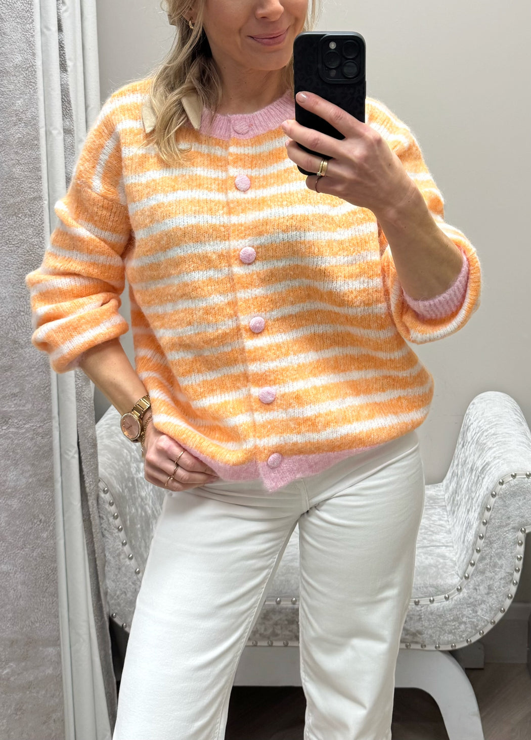 Emma  orange /pink cardigan