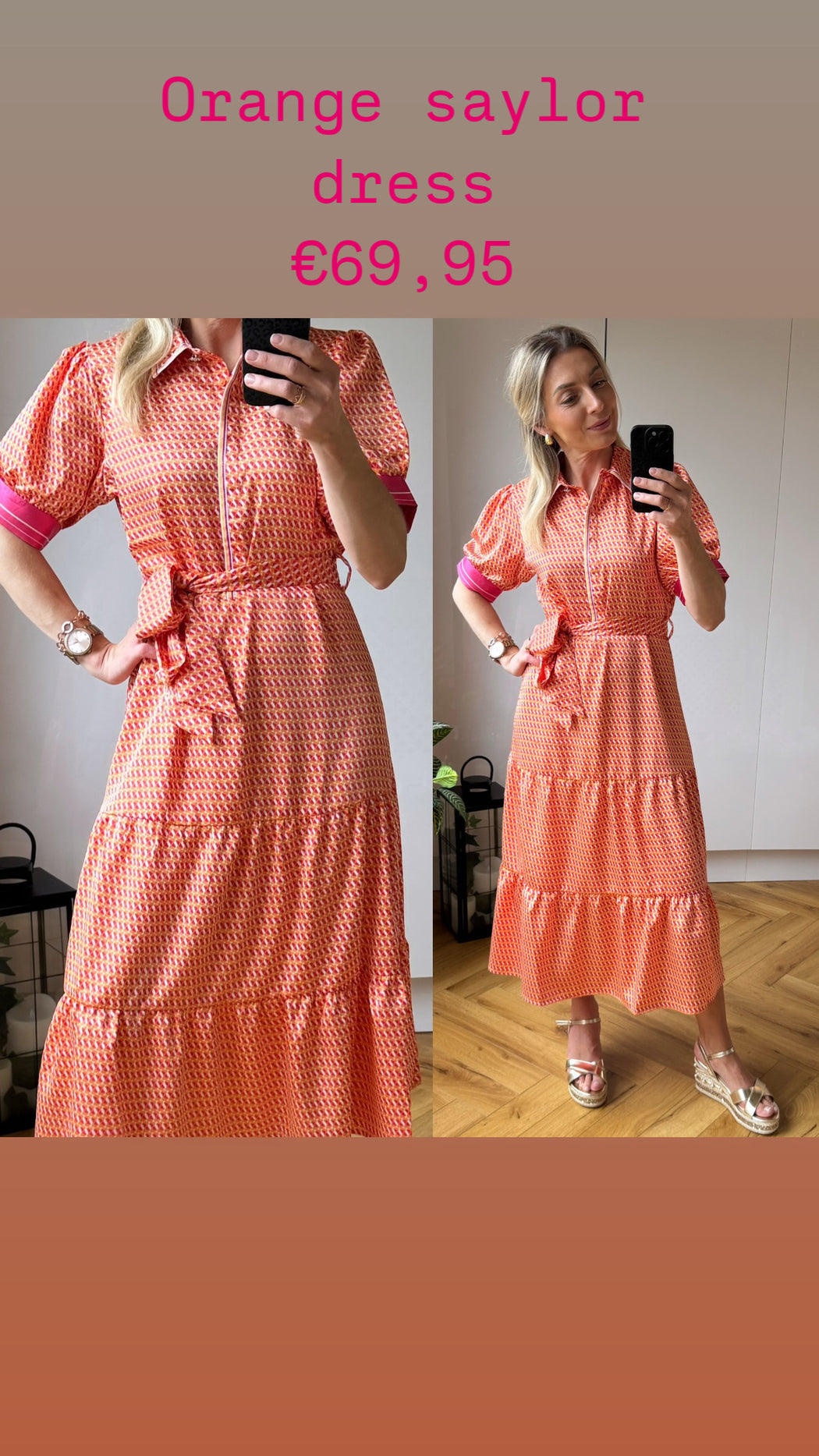Orange  saylor dress