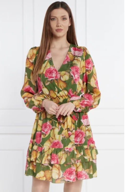 W4RK21WF5K0-P8BW guess belted floral dress