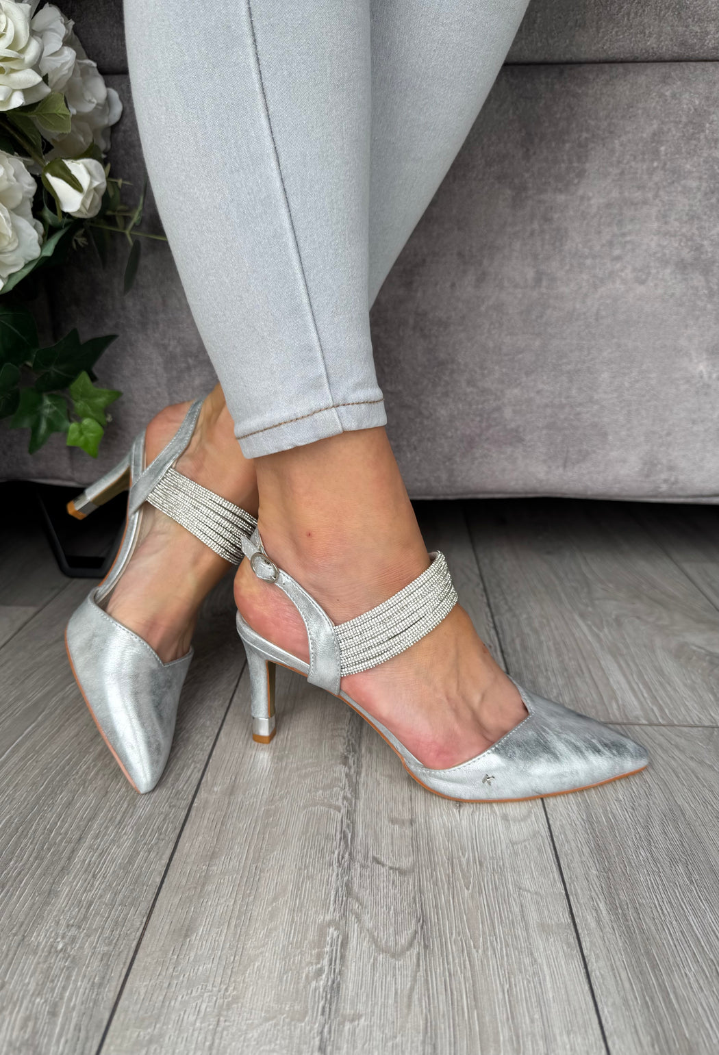 Wishaw Chrome Sparkle Heel