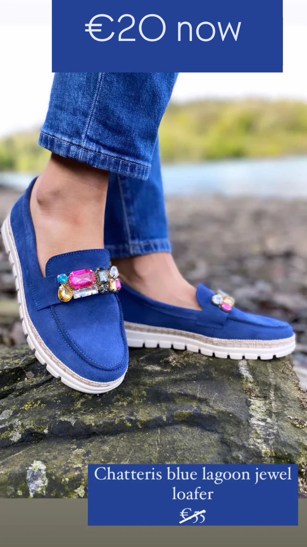 Chatteris blue lagoon jewel loafer