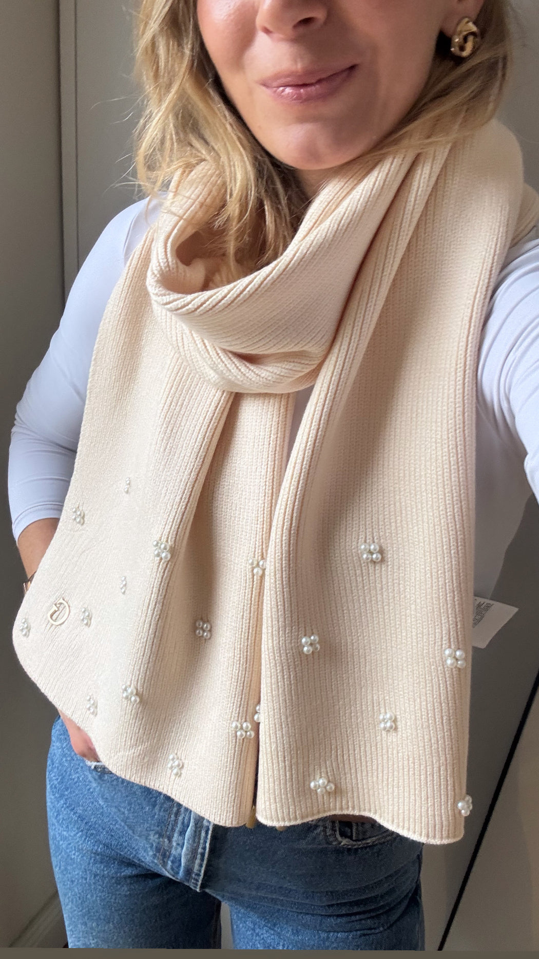 Guess cream pearl scarf AW5636VIS03 - OFF