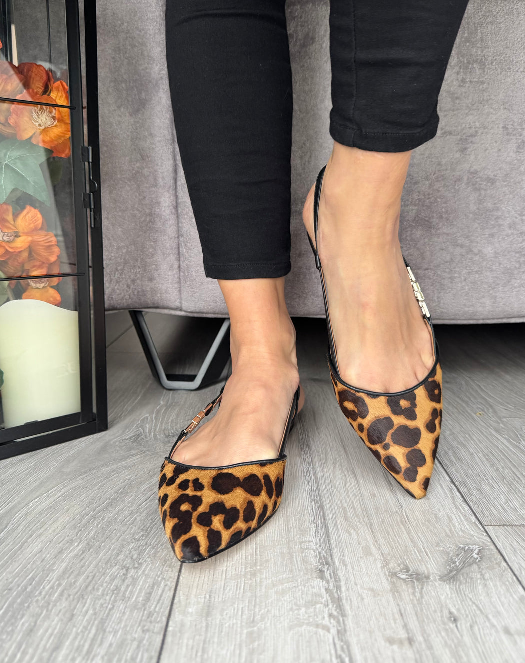 Guess Animal print sling backs FLTFRYLEP05