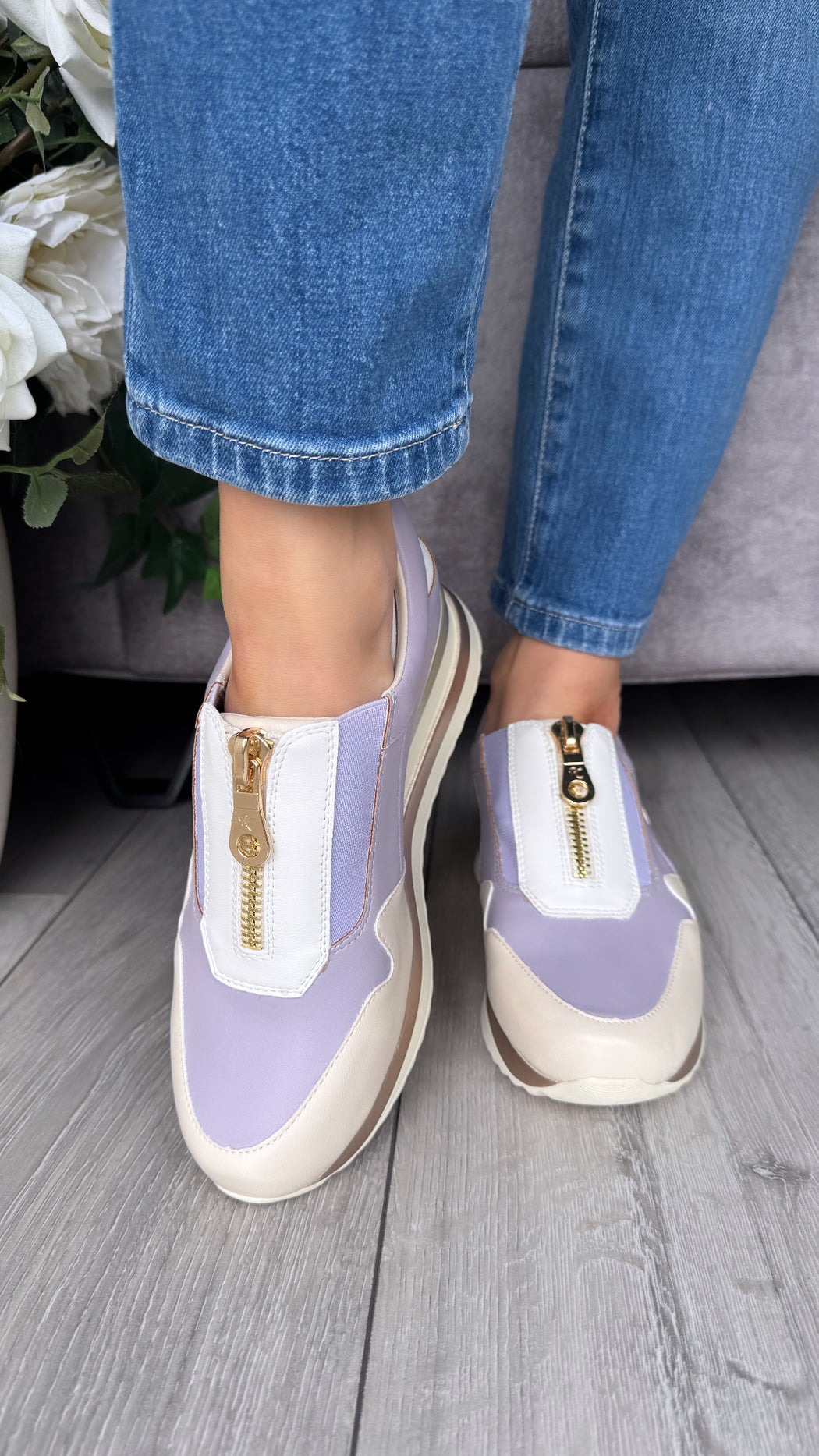 Begbroke Lavender Mash wedge sneaker