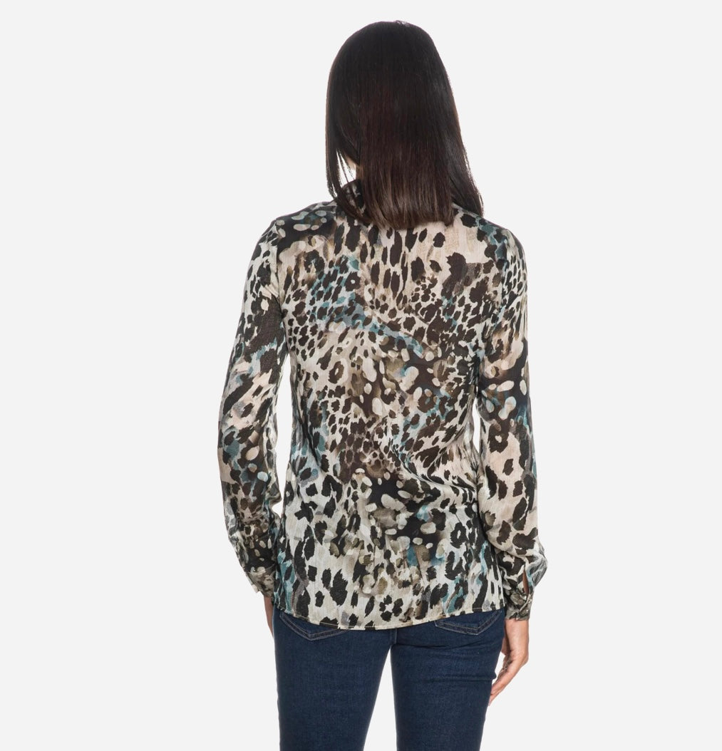 Guess clouis green print shirt w5yk98z2yk2-F7Bg
