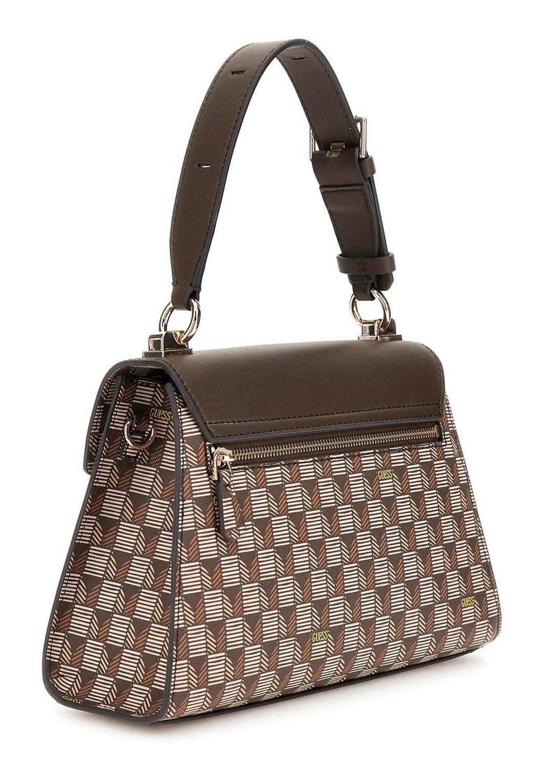 Brown logo g wave guess top handle bag JT934420