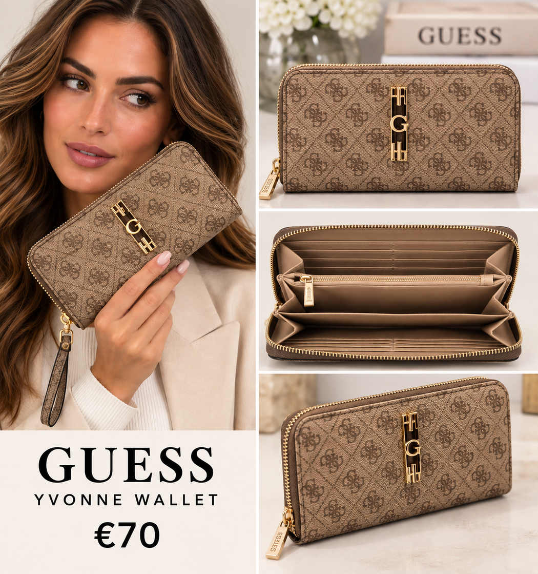 Guess YVONNE latte LOGO SLG SG2378146