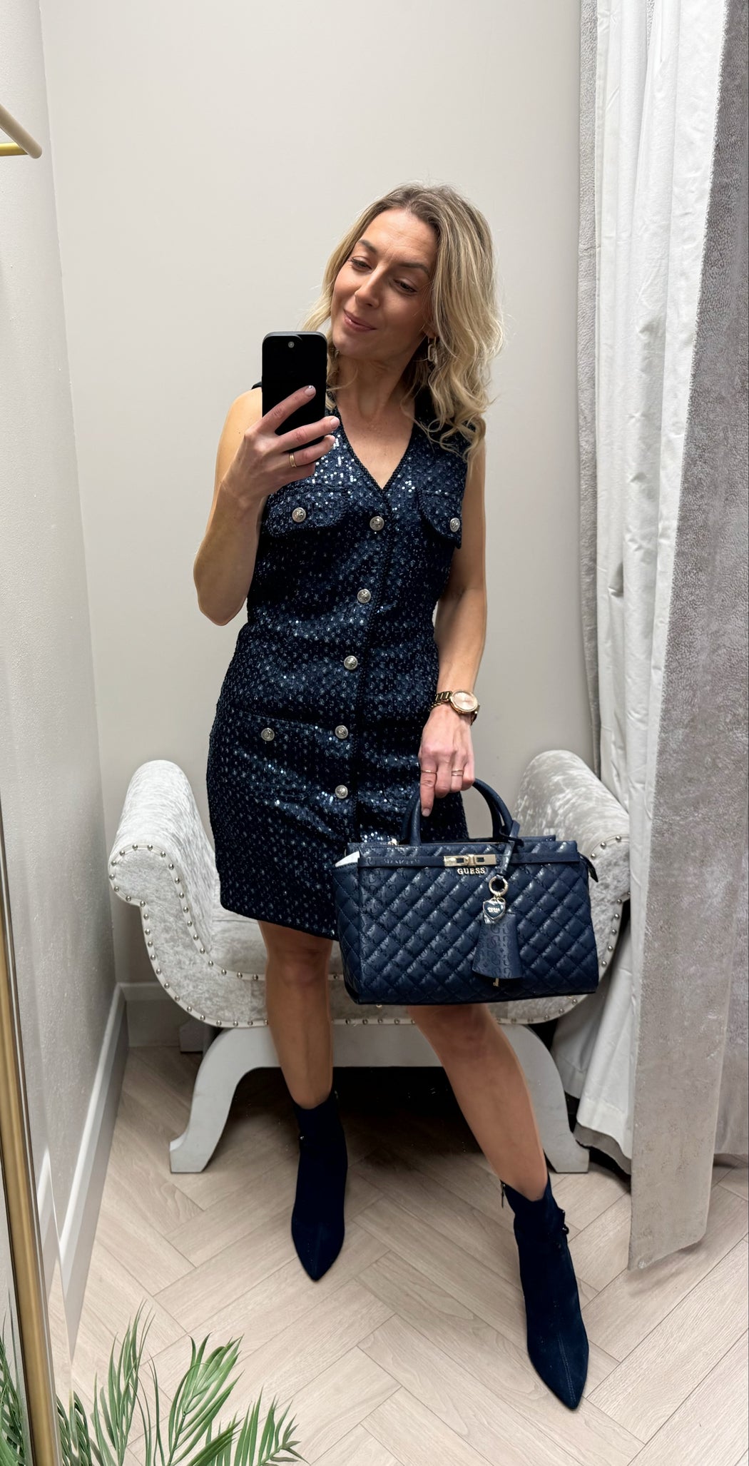 Guess denim sequinned  dress w5bk41d0771