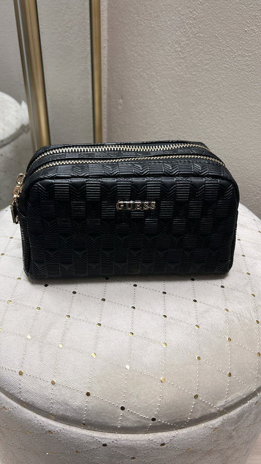 Guess black double zip cosmetic bag pw7499p5173