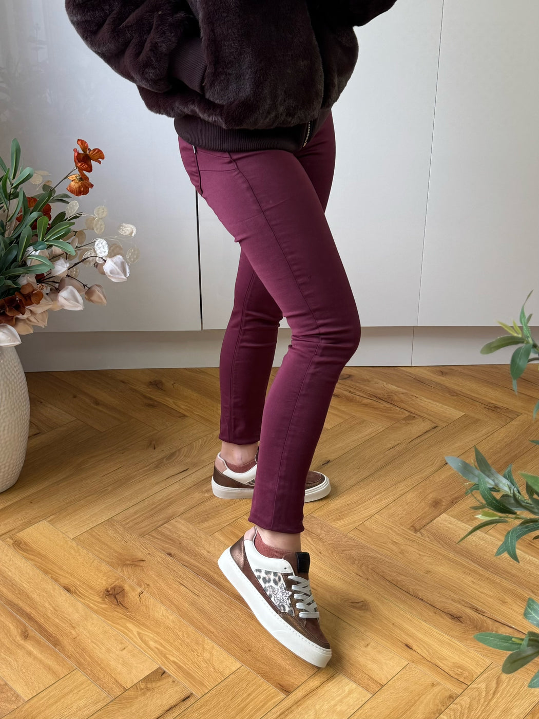 One size wine double up jeans