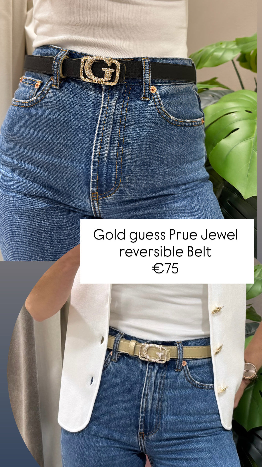 Gold guess Prue Jewel reversible  Belt