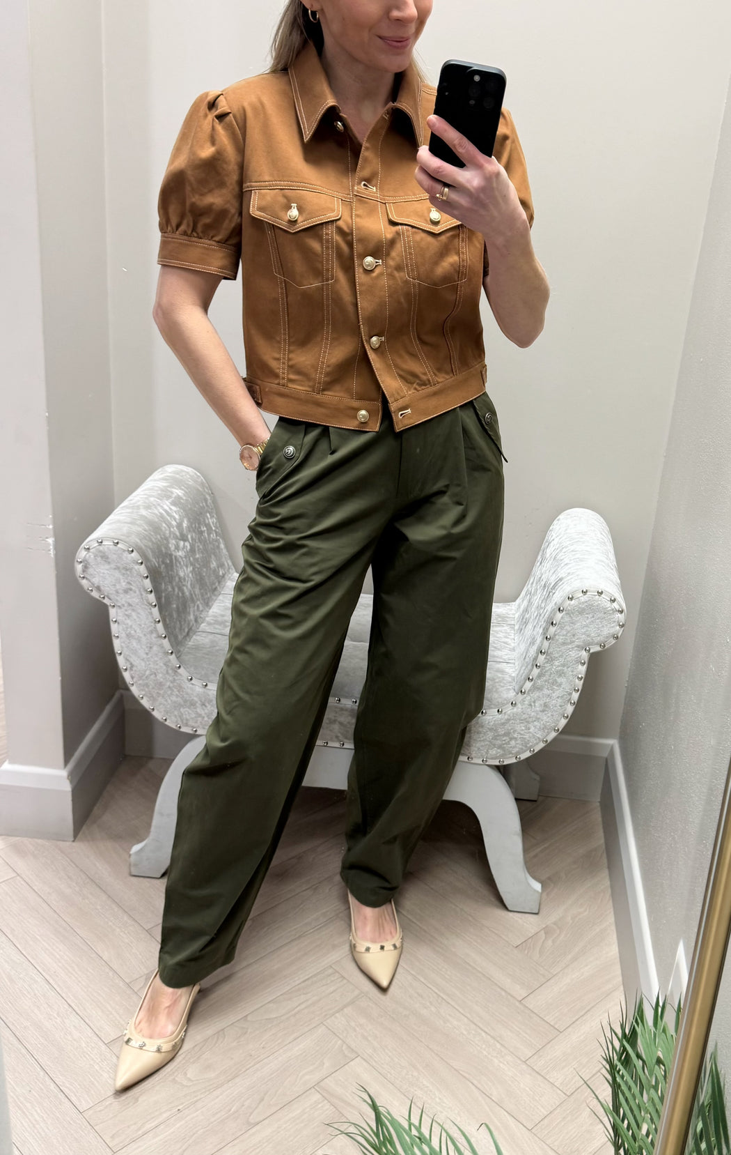 Guess khaki trousers w6rb08wj692-G8F6