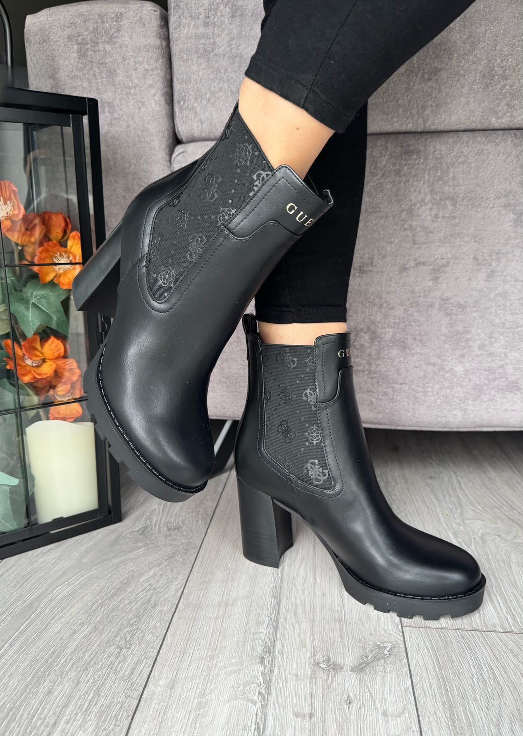 Guess Black Logo Boots FLFNLLELE10
